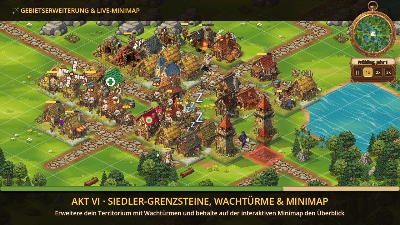 Minimap und Grenzsteine